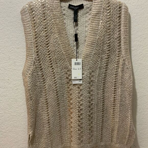 New $590 Marc Cain Yellow Cable Knit Sweater Tank Top virgin wool size N3 / 8 - Picture 2 of 15